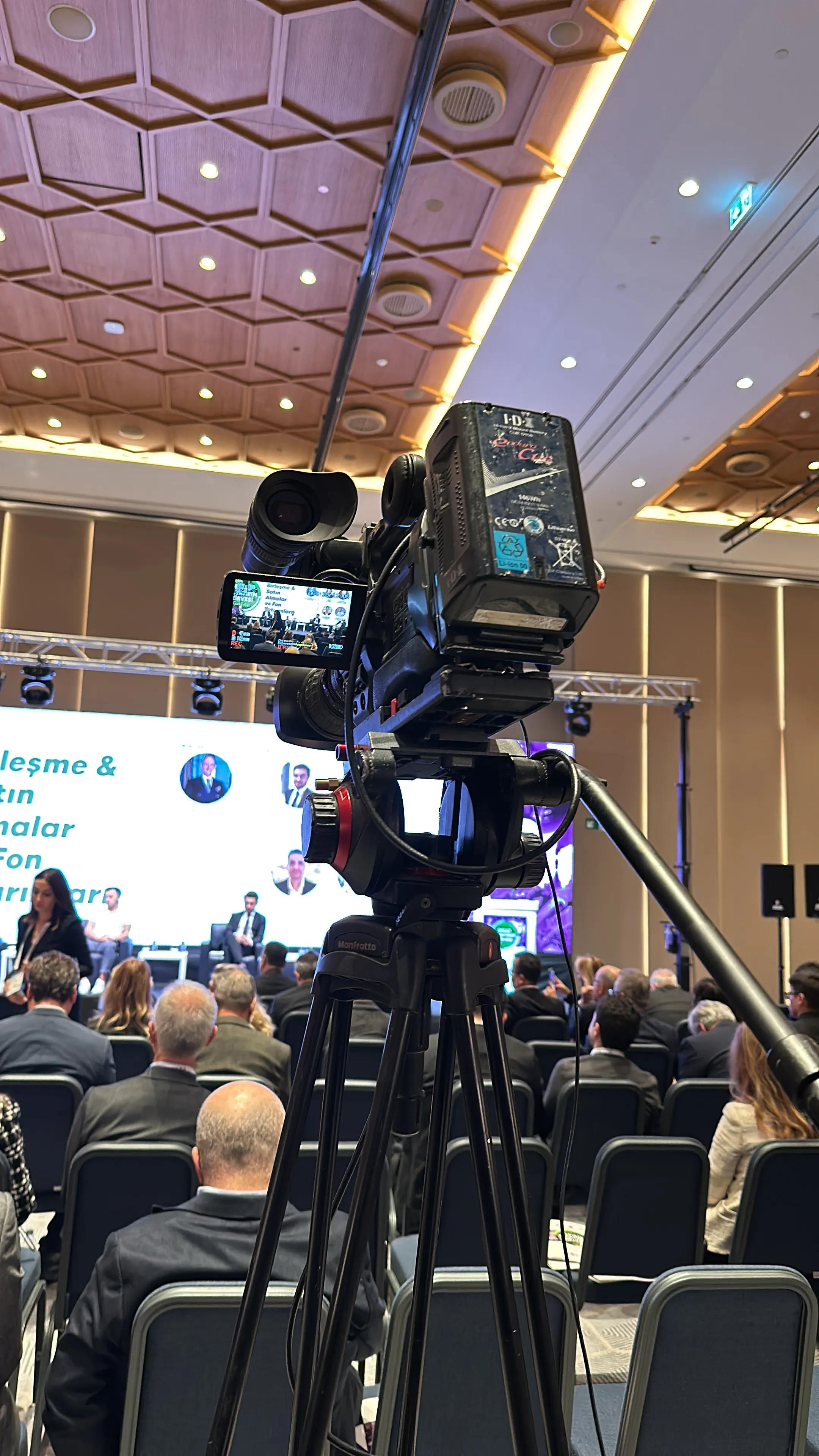 Filming the main hall at a corporate summit
