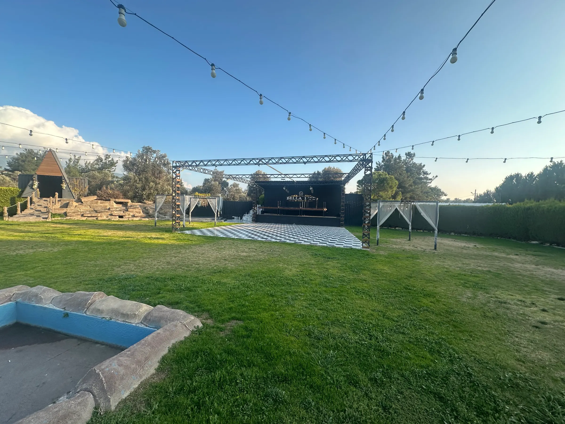 An open-air event ground before the setup begins